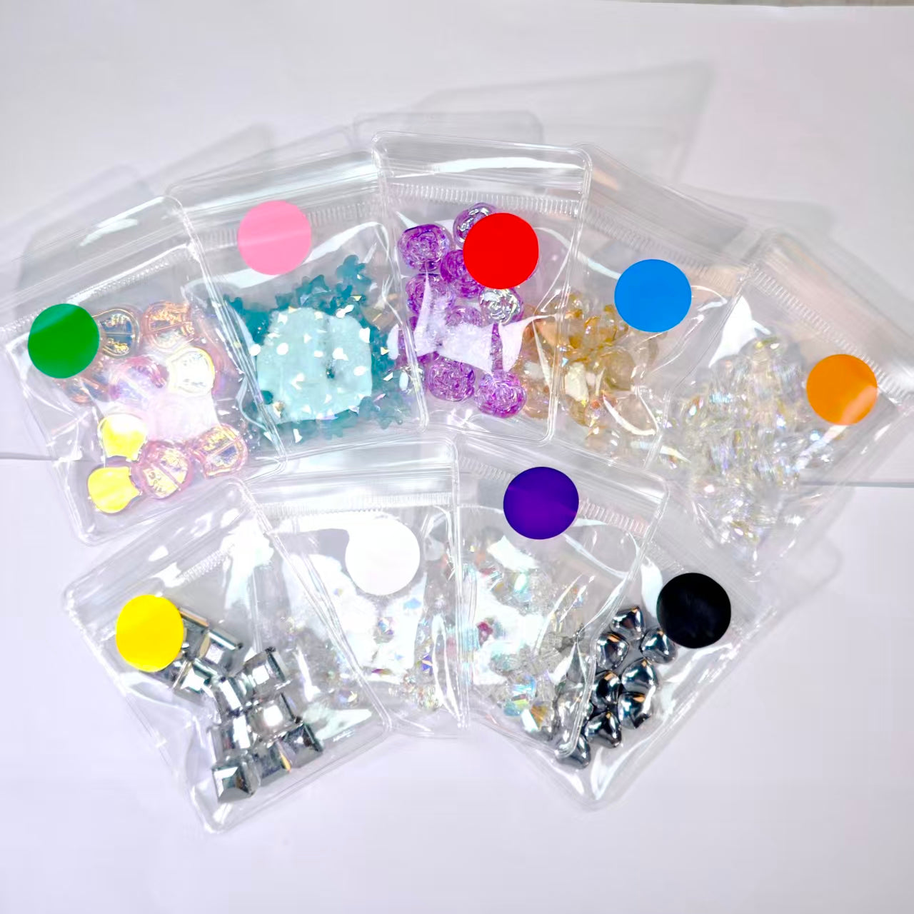 #OOPSDIY Different Shaped Colors Glass Beads for Crafting and DIY Projects Crystal Beaded Edge Beading Making Adjustable Beaded Chain Ideal for Jewelry Making Scrapbooking